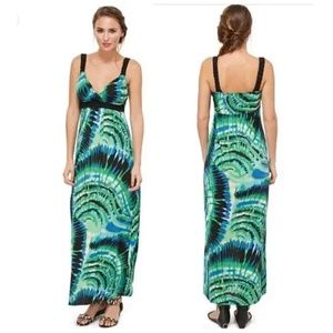 Bellissima Blue green maxi dress M-L